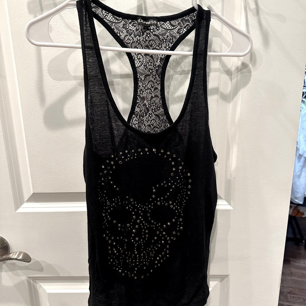 *EUC*Sz S*Express* skull racer back tank